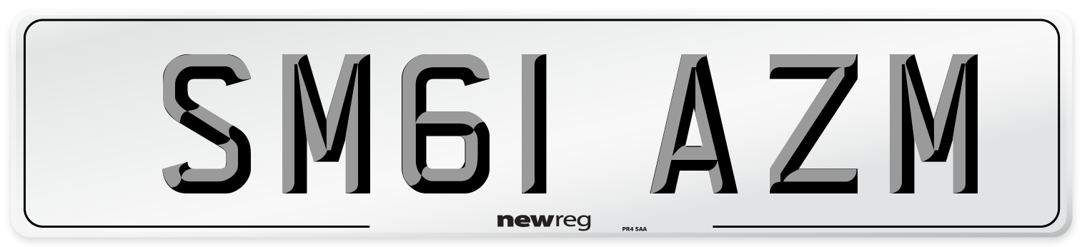 SM61 AZM Number Plate from New Reg